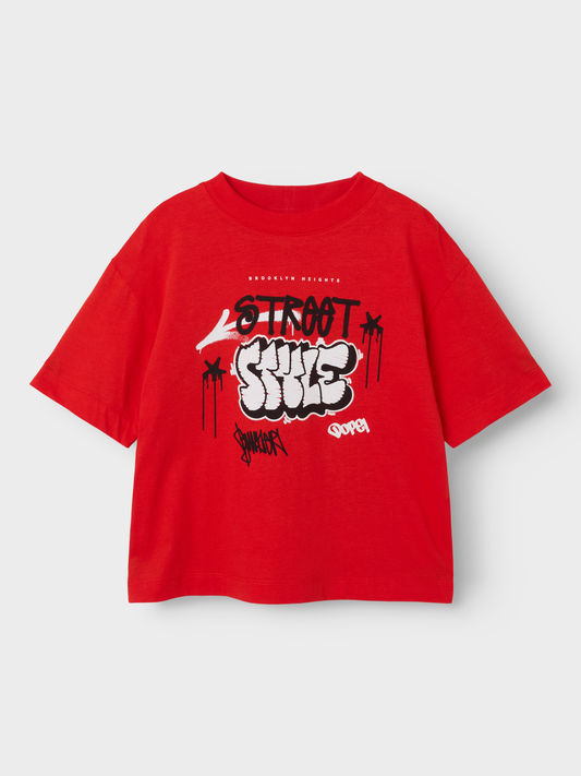 NMMJOPO T-Shirts & Tops - Flame Scarlet